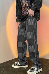 Lockere karierte Hip-Hop-Jeanshose